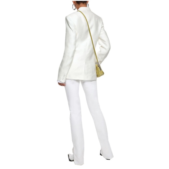Helmut Lang Off-White Hemp and Cotton-blend Blazer - Picture 2 of 16